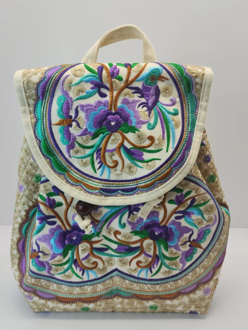 Mini Backpack Purse Y2k Vibes boho cottagecore embroidered floral tapestry